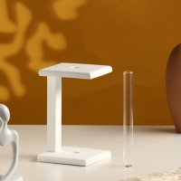 Кашпо деревянное 9&times;9&times;16 см с 1 колбой "Квадрат", белый Дарим Красиво