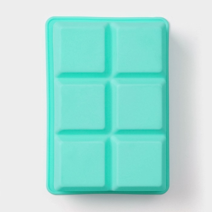 Форма для льда Доляна «Кубик», силикон, 16,5×11,5×5 см, 6 ячеек (5×5 см), цвет бирюзовый Форма для льда Доляна «Кубик», силикон, 16,5×11,5×5 см, 6 ячеек (5×5 см), цвет бирюзовый