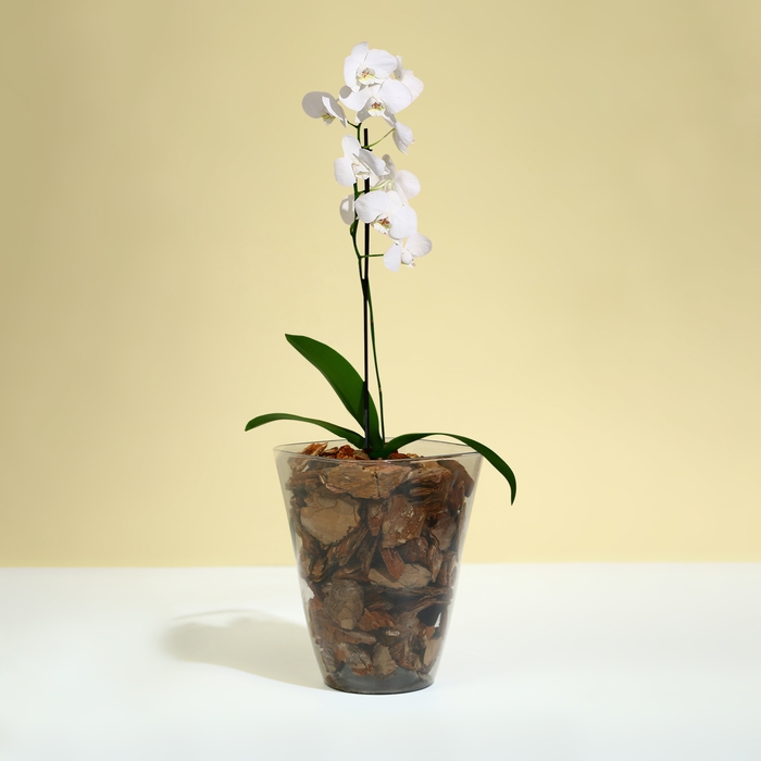 Горшок для орхидей, 1,5 л, 13 &times; 17 см, пластик, прозрачно-серый