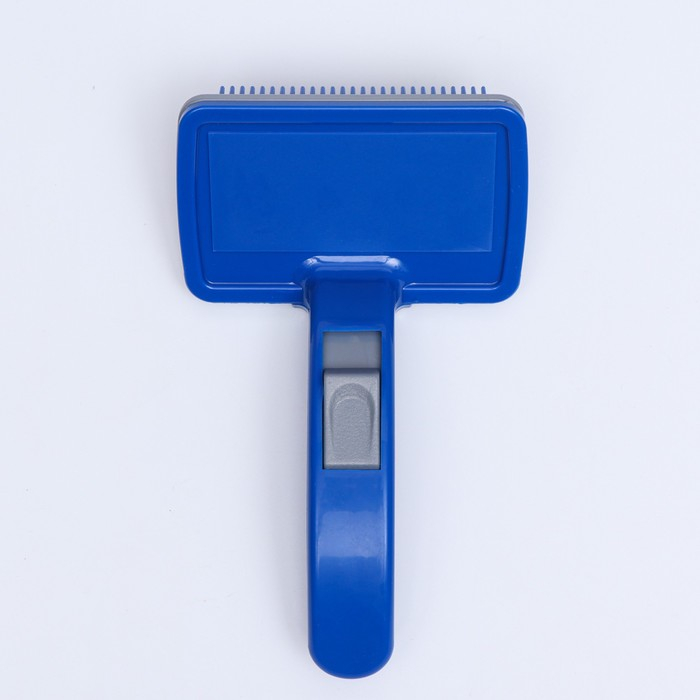 Пуходёрка пластиковая с самоочисткой большая, 12 х 20 см, синяя