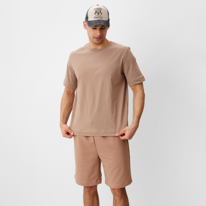 Футболка мужская из органического хлопка MINAKU REGULAR FIT: цвет бежевый, р-р 52