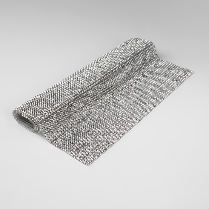 Стразы термоклеевые на листе, d = 3 мм, 40 &times; 24 см, цвет серебряный