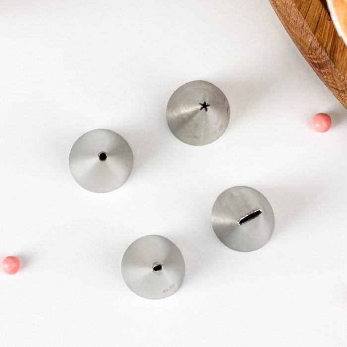 Набор насадок кондитерских &laquo;Правописание&raquo;, 1,8&times;3,5 см, 4 шт