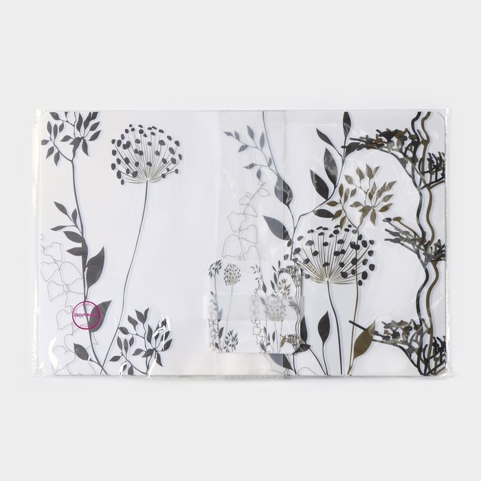 Салфетки сервировочные на стол Доляна &laquo;Укроп&raquo;, 6+6 шт (28&times;43, 9,5&times;9,5 см), цвет белый