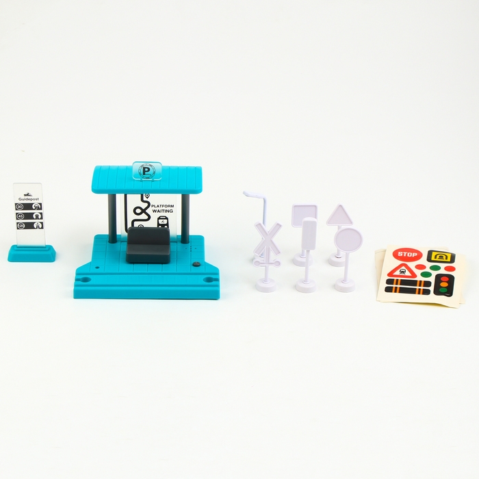Детская остановка, со знаками дорожного движения для железной дороги, 15 × 12,5 × 11 см Детская остановка, со знаками дорожного движения для железной дороги, 15 × 12,5 × 11 см