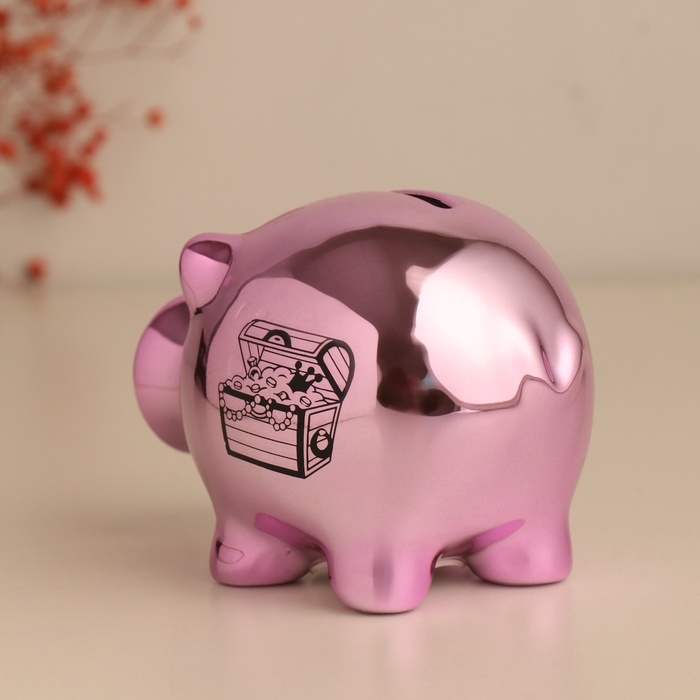 Копилка керамика "Розовая хрюша. Я - бесценна!" 11,3х8,9х9,5 см