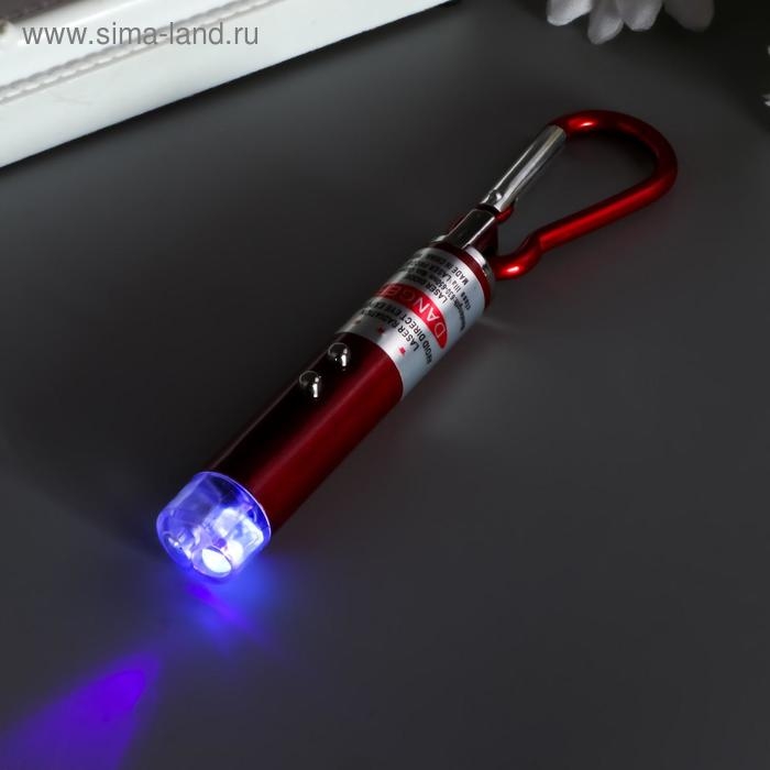 Фонарик+лазер 3 режима Фонарик+лазер 3 режима "Металлик" МИКС 6х1х1 см