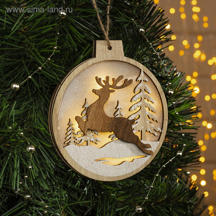 Ёлочная игрушка &laquo;Бегущий олень&raquo;, от батареек, свечение тёплое белое