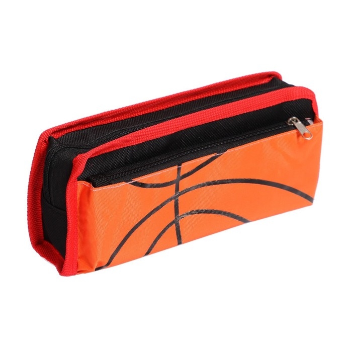 Пенал школьный на молнии Calligrata "Мяч", 2 отделения, МИКС