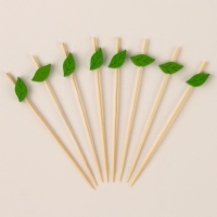 Шпажки для канапе «Листья» набор 24 шт., цвет зелёный Шпажки для канапе «Листья» набор 24 шт., цвет зелёный