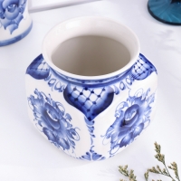 Банка для сыпучих "Цветы", малая, гжель