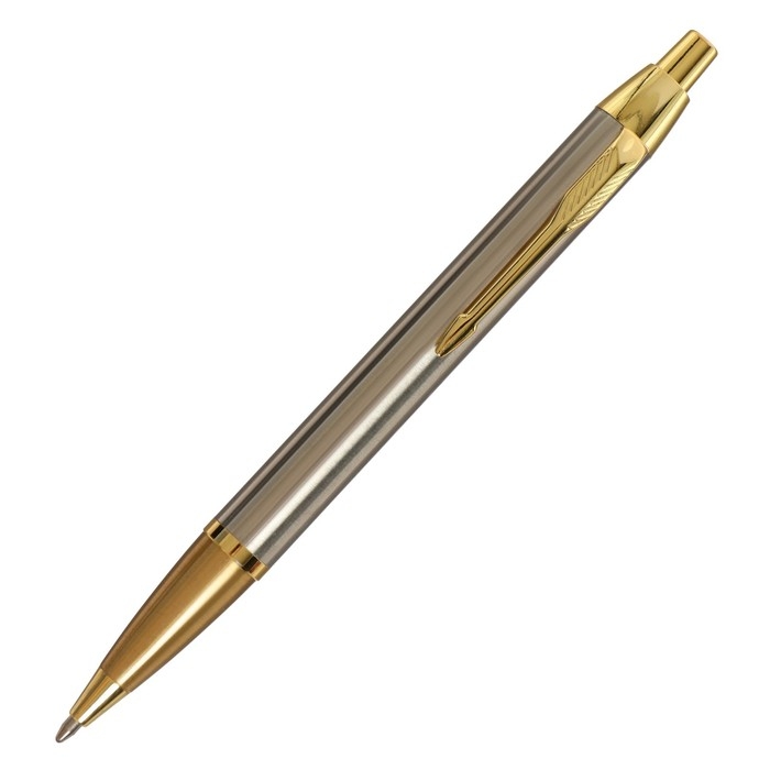 Ручка подарочная шариковая в кожзам футляре, автоматическая, корпус золото, серебро Ручка подарочная шариковая в кожзам футляре, автоматическая, корпус золото, серебро