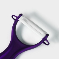 Набор кухонный «Изгиб», 5 предметов: ножи 7,5 см, 10 см, 13 см, 15 см, овощечистка, на подставке, цвет фиолетовый Набор кухонный «Изгиб», 5 предметов: ножи 7,5 см, 10 см, 13 см, 15 см, овощечистка, на подставке, цвет фиолетовый