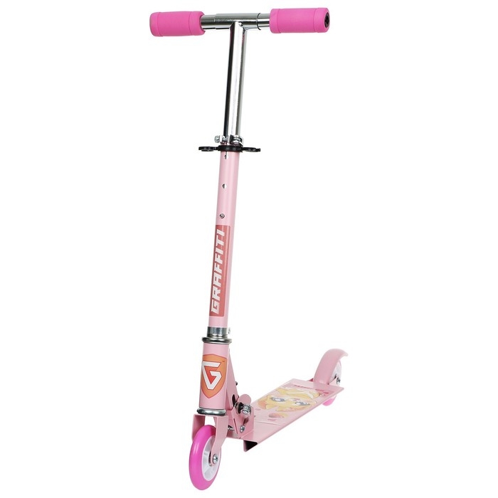 Самокат GRAFFITI &laquo;Кошечка&raquo;, складной, колёса PVC 100 мм