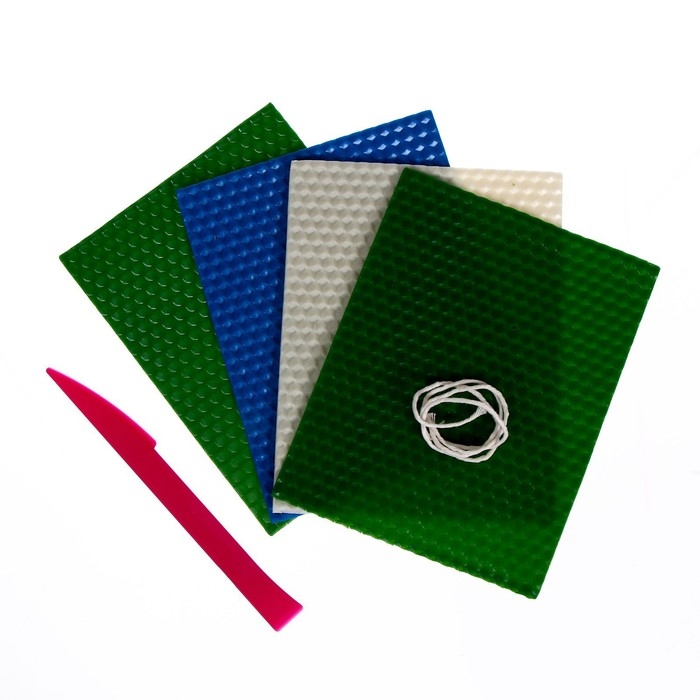 Свеча своими руками из вощины на новый год &laquo;Зимний пейзаж&raquo;, новогодний набор для творчества