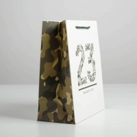 Пакет подарочный ламинированный вертикальный, упаковка, &laquo;23 февраля&raquo;, ML 23 х 27 х 11,5 см