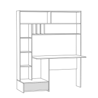 Стол письменный Лайт, 1500х570х1800, Дуб крафт золотой/Белый премиум Стол письменный Лайт, 1500х570х1800, Дуб крафт золотой/Белый премиум