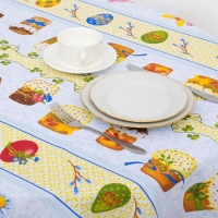 Скатерть Доляна &laquo;Пасха&raquo;, 180 &times; 144 см, 100 % хлопок, рогожка, 164 г/м&sup2;