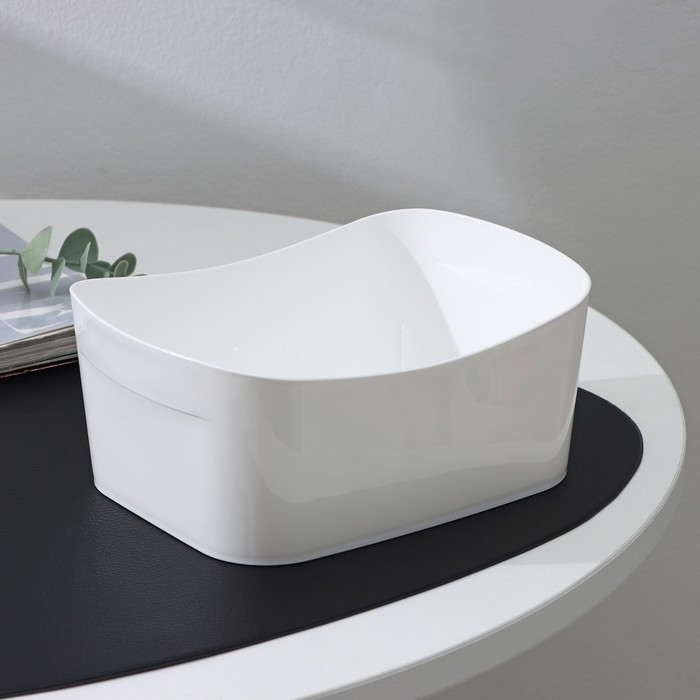 Корзинка для хранения без крышки, 1,6 л, 19&times;14&times;8 см, цвет белый