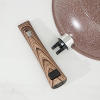 Сковорода WOK Доляна &laquo;Брауни&raquo;, d=28 см, съёмная ручка, антипригарное покрытие, индукция