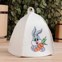 Шапка для бани с детским принтом "Заяц" Шапка для бани с детским принтом "Заяц"