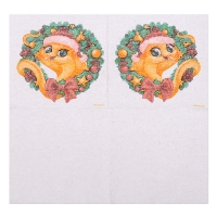 Салфетки новогодние бумажные &laquo;С Новым годом: венок&raquo;, однослойные, 24х24 см, 20 шт.