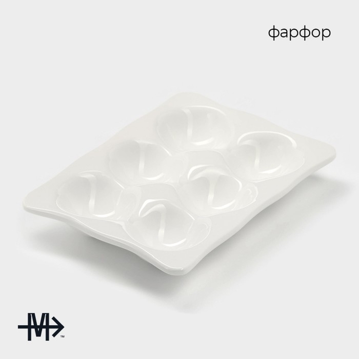 Подставка для яиц фарфорвая Magistro &laquo;Бланш&raquo;, 18&times;13 см, цвет белый