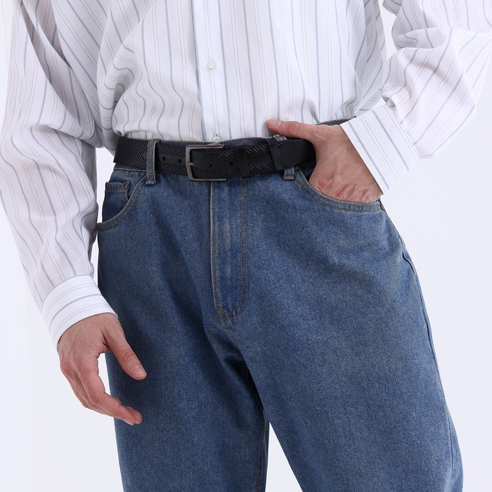 Ремень мужской «Великан», ширина 4 см, винт, пряжка металл, цвет чёрный Ремень мужской «Великан», ширина 4 см, винт, пряжка металл, цвет чёрный