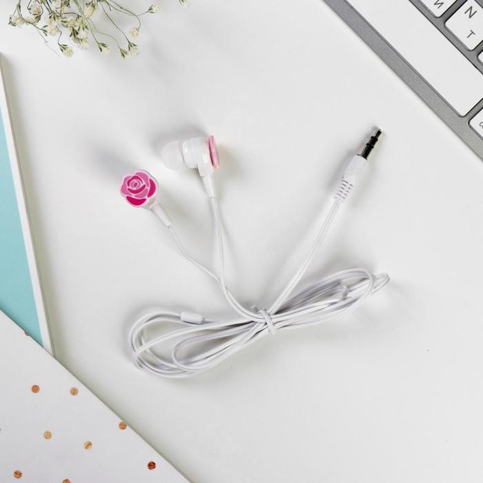 Наушники на открытке, &laquo;Живи моментом&raquo;, вакуумные, белые