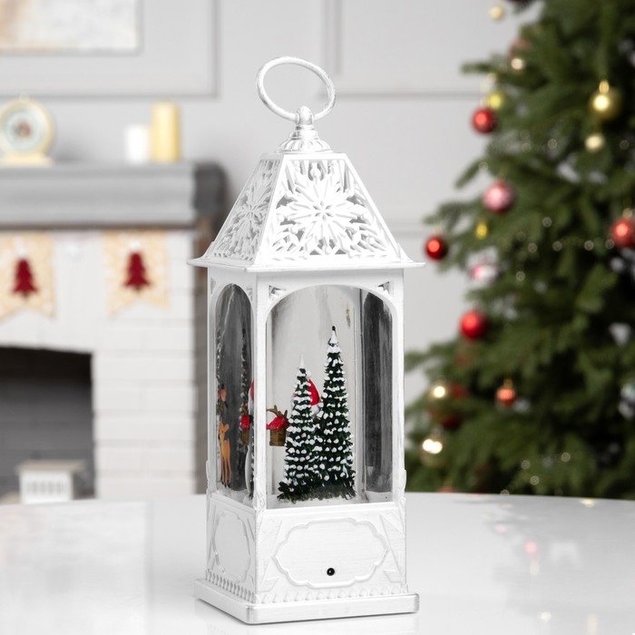 Фигура светодиодная &laquo;Новогодняя встреча&raquo;, 28.4х10.4х10.4 см, музыка, батарейки ААх3 (не в комплекте), USB, свечение тёплое белое