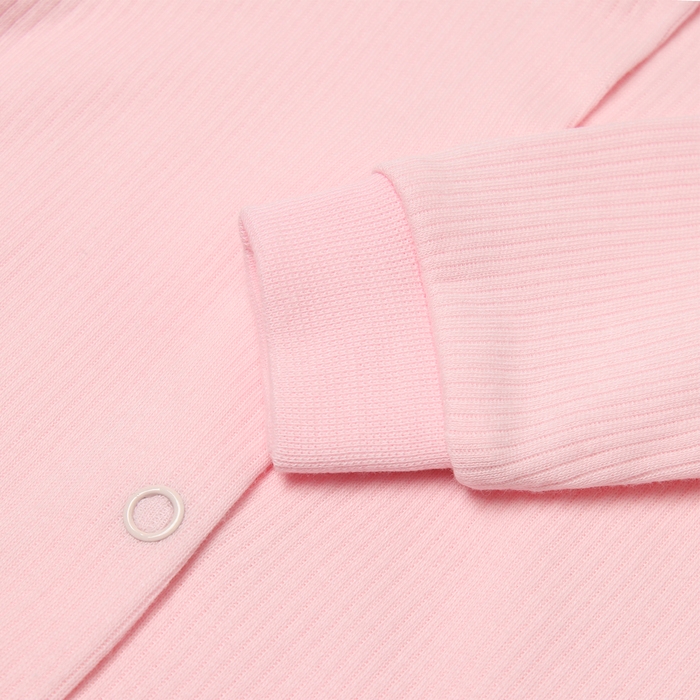 Боди детское с длинным рукавом (с кнопками), цвет розовый, рост 56