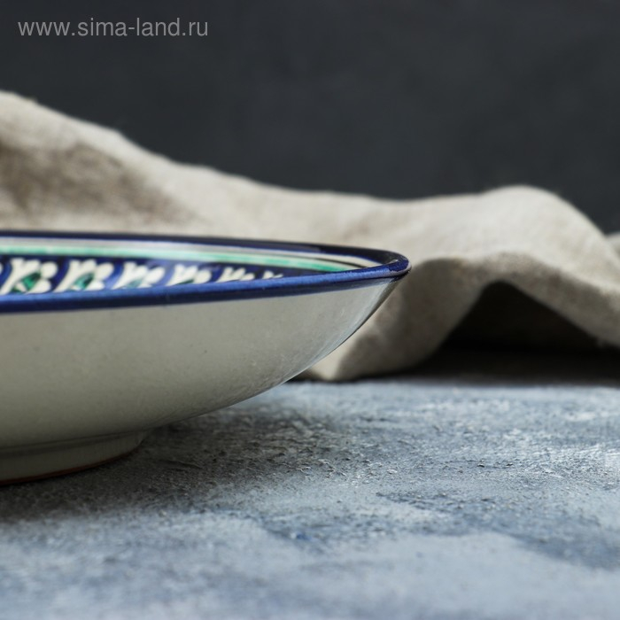 Ляган Риштанская Керамика Ляган Риштанская Керамика "Узоры", 31 см, синий