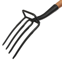 Вилы садово-огородные, 4-рогие, с упором, деревянный черенок, &laquo;Премиум&raquo;, Greengo