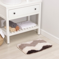 Коврик для дома Доляна &laquo;Зиг-заг&raquo;, 40&times;60 см, цвет коричневый