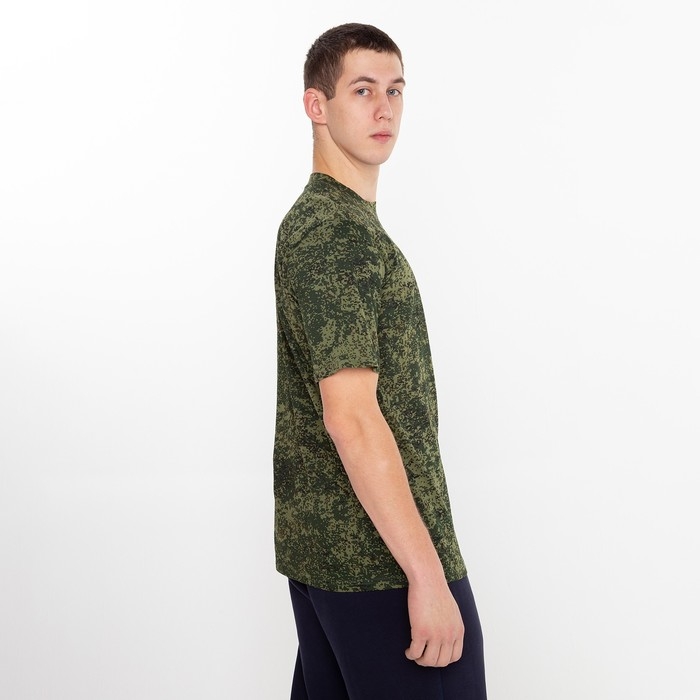 Футболка мужская, цвет камуфляж зелёный, размер 56