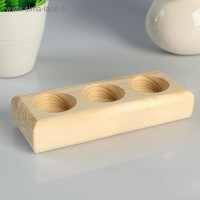 Подсвечник деревянный под 3 свечи "Прямоугольный", МАССИВ, 15.5&times;6&times;3 см