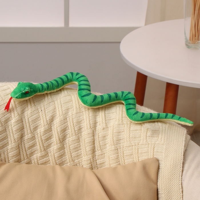 Мягкая игрушка «Змея», 39 см, цвет зелёный Мягкая игрушка «Змея», 39 см, цвет зелёный