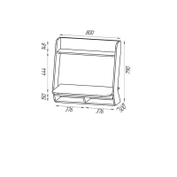 Стол рабочий подвесной СИНУС, 800х500х790, Дуб Сонома