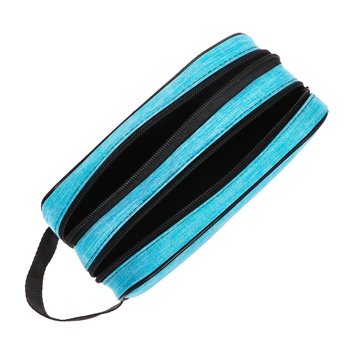 Пенал мягкий 2 отделения, 100 х 220 х 70 мм, объёмный, с ручкой,Calligrata Пенал мягкий 2 отделения, 100 х 220 х 70 мм, объёмный, с ручкой,Calligrata "Бирюзовый"