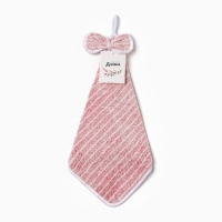 Кухонное полотенце Доляна "Полосочка" цвет красный  28х40 см, микрофибра, 100% п/э