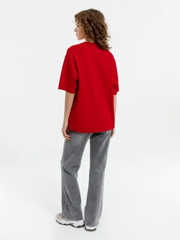 Джемпер с коротким рукавом Siluetti Volumica, красный, размер XS/S Джемпер с коротким рукавом Siluetti Volumica, красный, размер XS/S