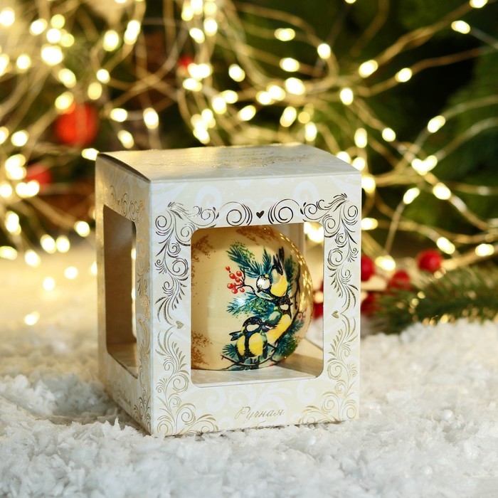 Шар новогодний Шар новогодний "Синички" 8 см