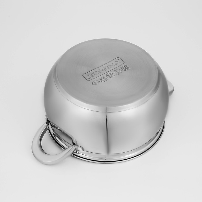 Кастрюля из нержавеющей стали Доляна &laquo;Гиперион&raquo;, 3,5 л, d=20 см, с крышкой