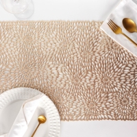 Дорожка на стол Доляна &laquo;Астры&raquo;, 90&times;35 см, цвет золото