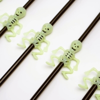 Трубочки для коктейля «Скелет», набор 5 шт., светится в темноте Трубочки для коктейля «Скелет», набор 5 шт., светится в темноте