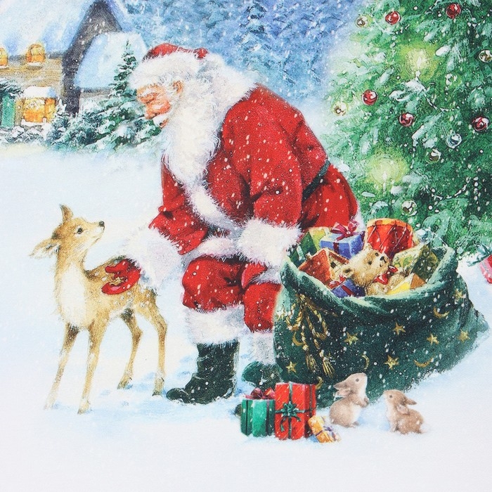 Полотенце Этель "Рождественский вечер" 40х73 см, 100% хлопок, саржа 190 г/м2