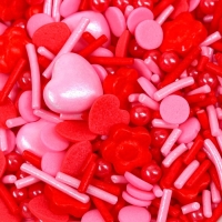 Посыпка кондитерская фигурная &laquo;Сердечки&raquo;: красная, розовая, 25 г.