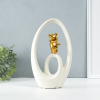 Сувенир керамика "Медвежонок - сны наяву" белый с золотом 6х15,5х27 см Сувенир керамика "Медвежонок - сны наяву" белый с золотом 6х15,5х27 см