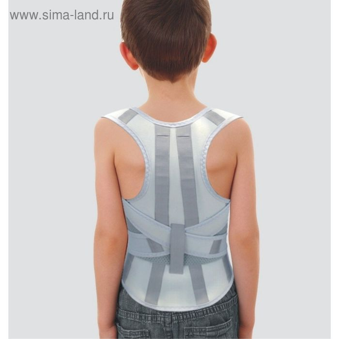 Корректор осанки НТ-КР-028, усиленный, 4 ребра, размер XS, цвет серый Корректор осанки НТ-КР-028, усиленный, 4 ребра, размер XS, цвет серый