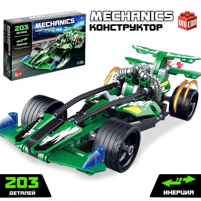Конструктор гоночная машина «Багги» UNICON Техно, инерционный, 203 детали, 6+ Конструктор гоночная машина «Багги» UNICON Техно, инерционный, 203 детали, 6+